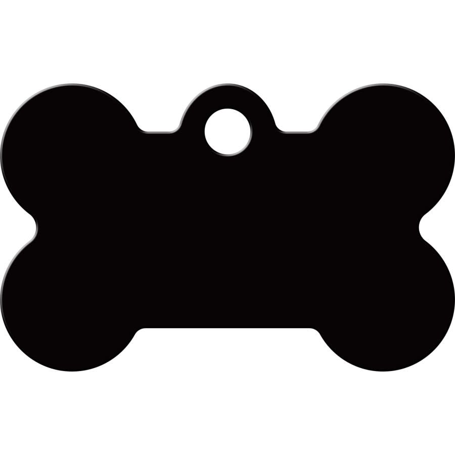 ID Tag Bone Anodized Aluminum  - BLACK