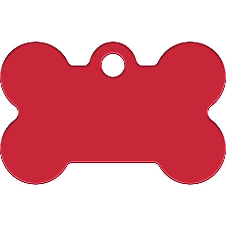 ID Tag Bone Anodized Aluminum  - RED