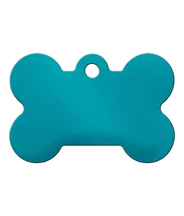 ID Tag Bone Aluminum Turquoise  - Large