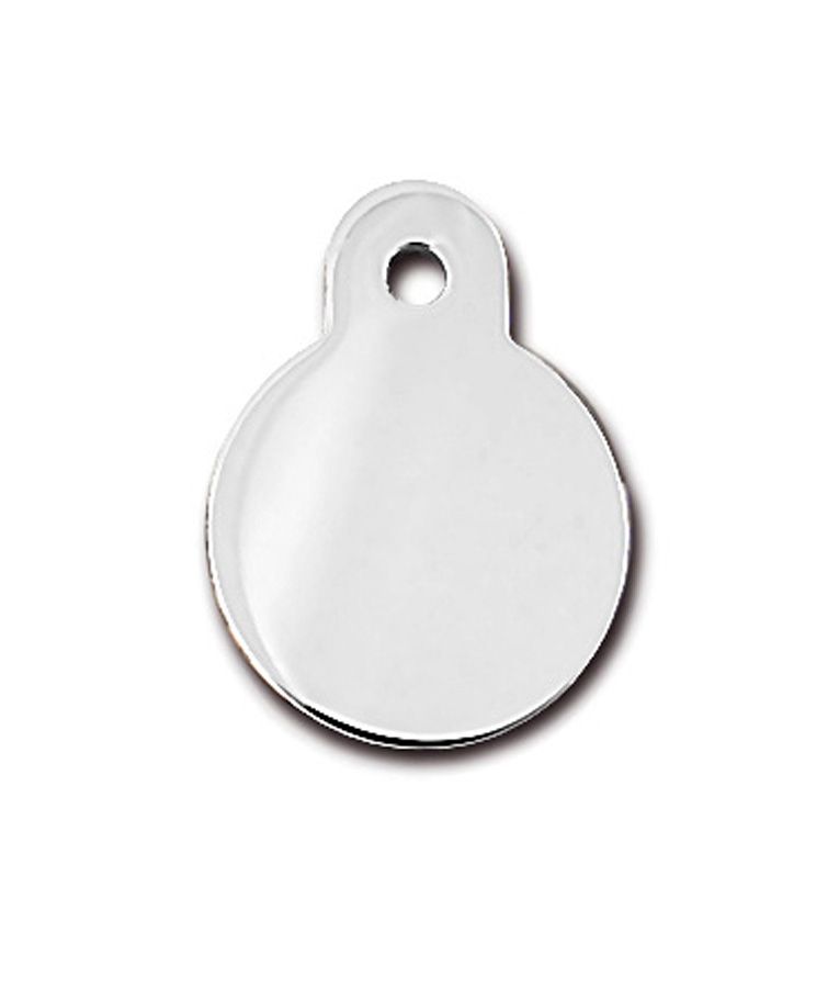 ID Tag Circle Small Brass  - Chrome