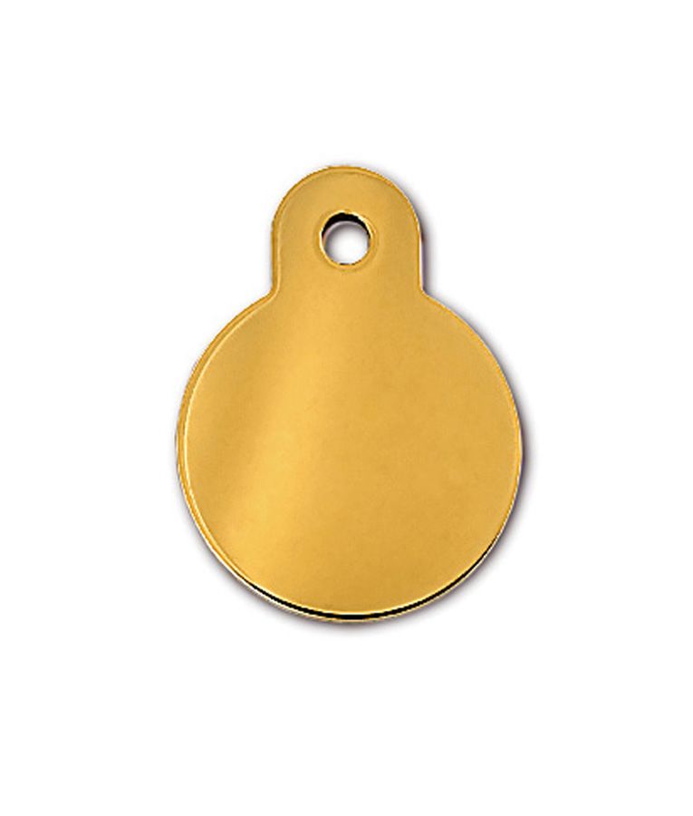 ID Tag Circle Small Brass  - GOLD