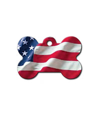 Thumbnail for ID Tag Bone Painted USA Flag -