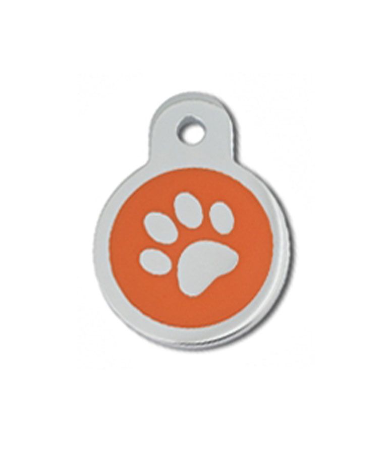 ID Tag Circle Small Epoxy Paw  -