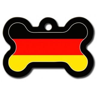 ID Tag Bone Painted German Flag  - OS