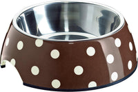 Hunter Melamine Dots Dog Bowl - Brown 160ML