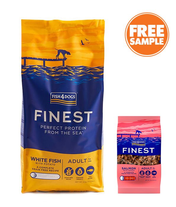 Fish4Dogs Finest White Fish Large Kibble Adult Dry Dog Food - 6KG