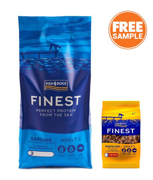 Fish4Dogs Finest Sardine Large Kibble Adult Dry Dog Food - 6KG