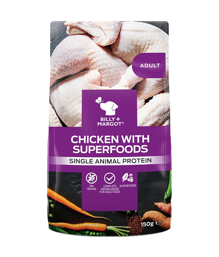 Billy & Margot Chicken with Superfoods Adult Wet Dog Food 150g Pouch - 150g