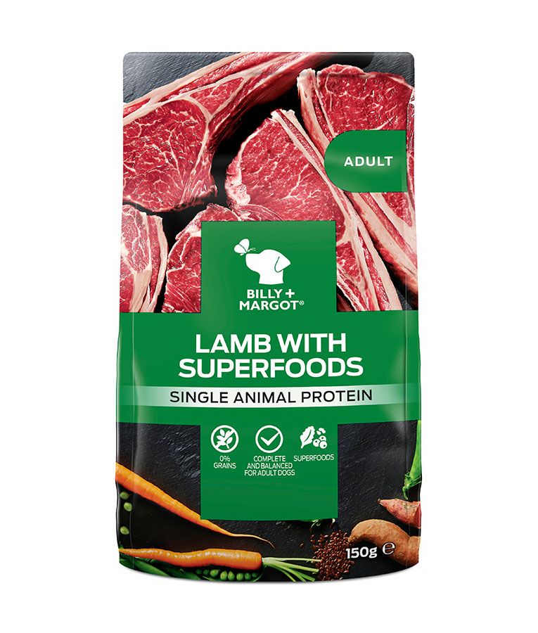 Billy & Margot Lamb with Superfoods Adult Wet Dog Food 150g Pouch - 150g