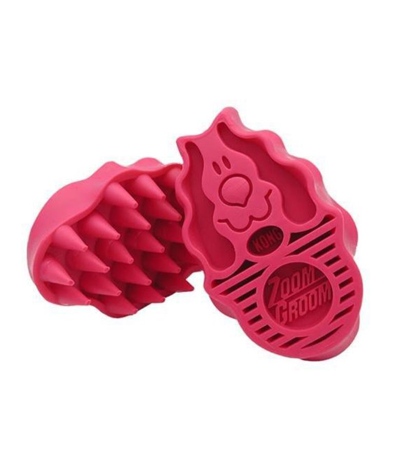 Kong Zoom Groom Raspberry Dog Brush