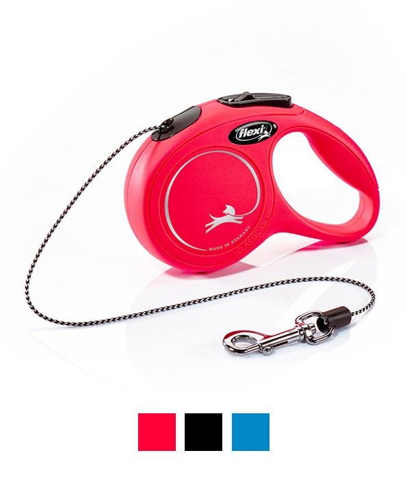 Flexi New Classic Cord Retractable Dog Leash - RED X-SMALL