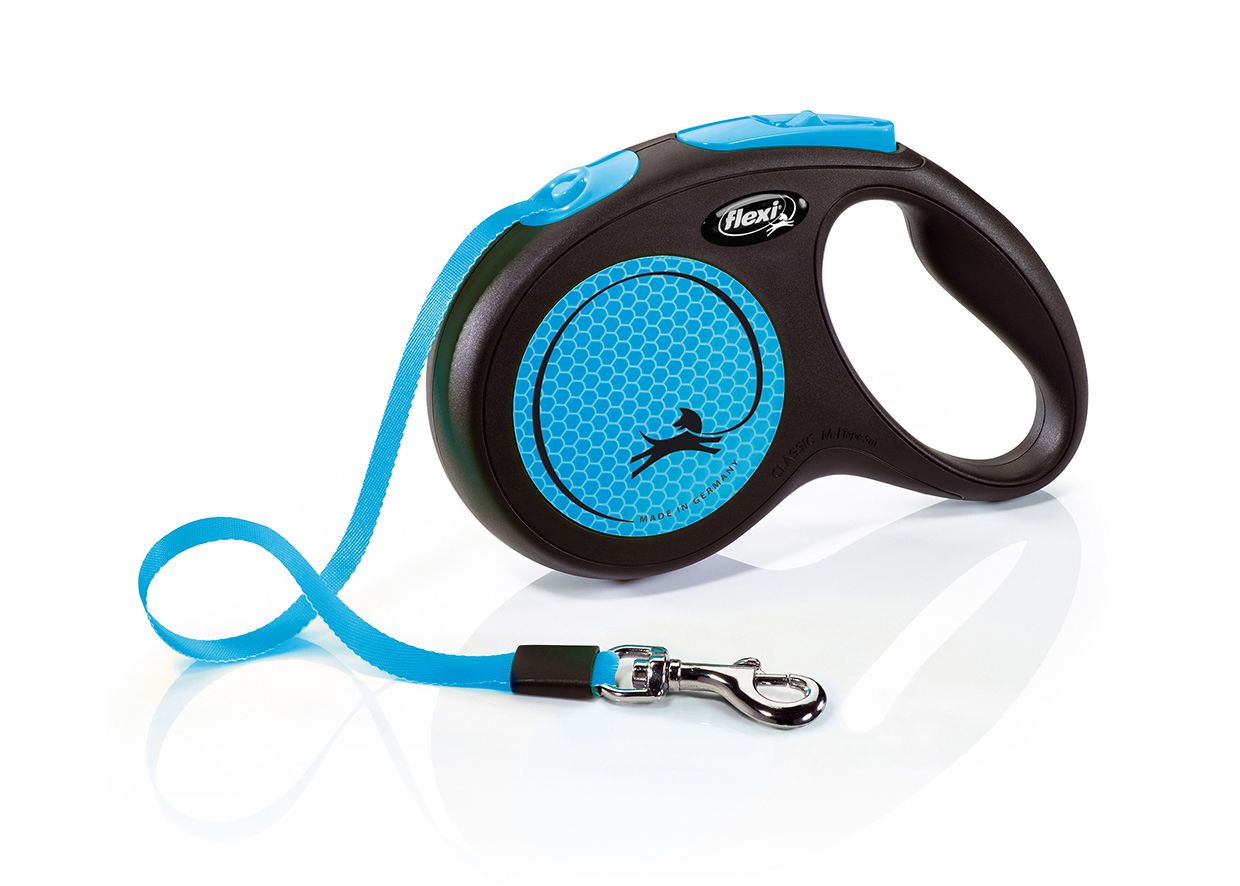 Flexi New Neon Tape Retractable Dog Leash - BLUE M/5M