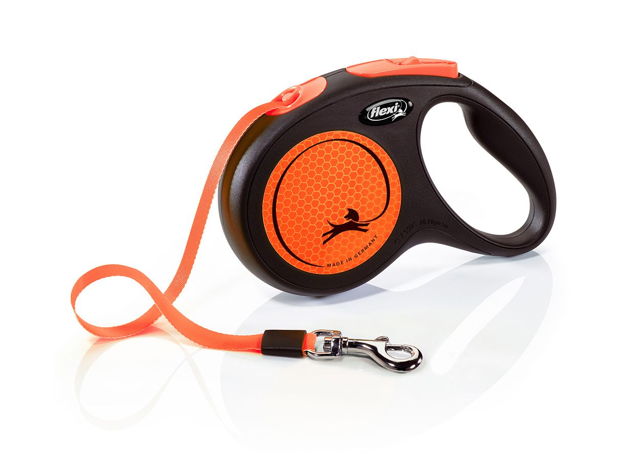 Flexi New Neon Tape Retractable Dog Leash - ORANGE S/5M