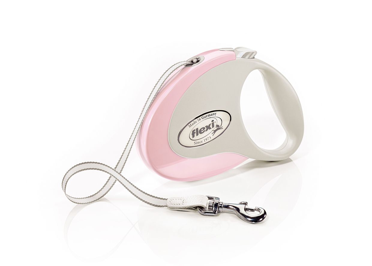 Flexi Style Tape Retractable Dog Leash - ROSE M/5M