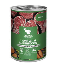 Thumbnail for Billy & Margot Lamb with Superfoods Adult Canned Wet Dog Food 395g - 395g