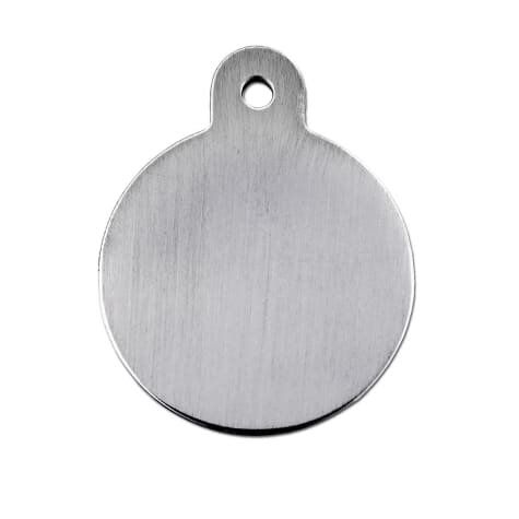 ID Tag Circle Small Brushed Chrome  - Small