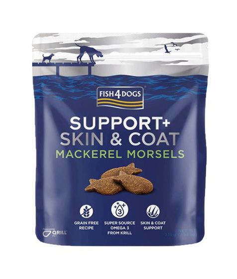 Fish4Dogs Support+ Skin & Coat Mackerel Morsels Dog Treats 225g - 225g