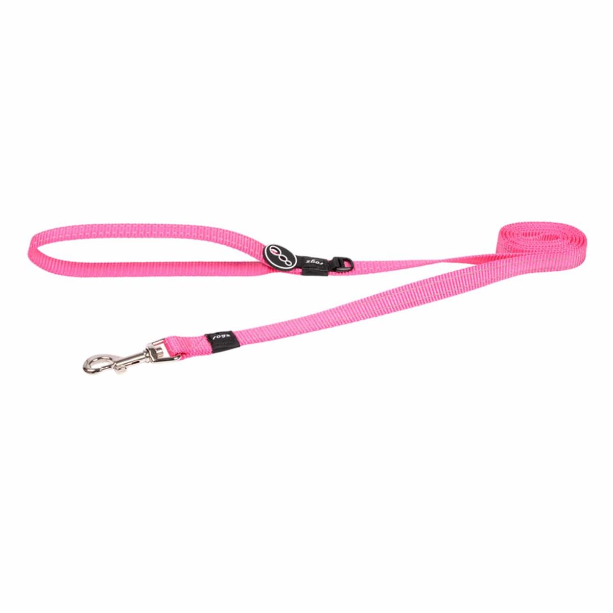 Rogz Utility Reflective Stitching Dog Leash - Pink MEDIUM