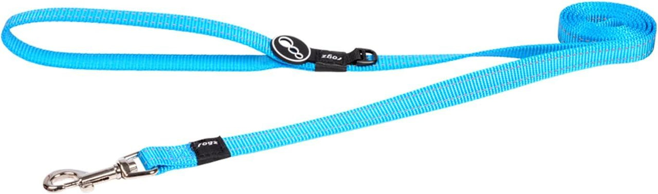 Rogz Utility Reflective Stitching Long Dog Leash - Turquoise XL (1.8M/6)