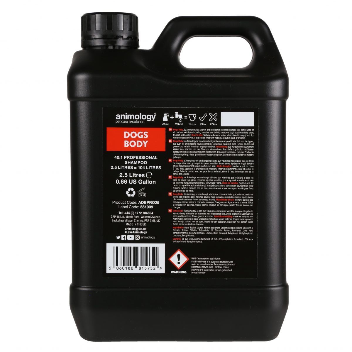 Animology Dogs Body All Breed Dog Shampoo - 2.5L