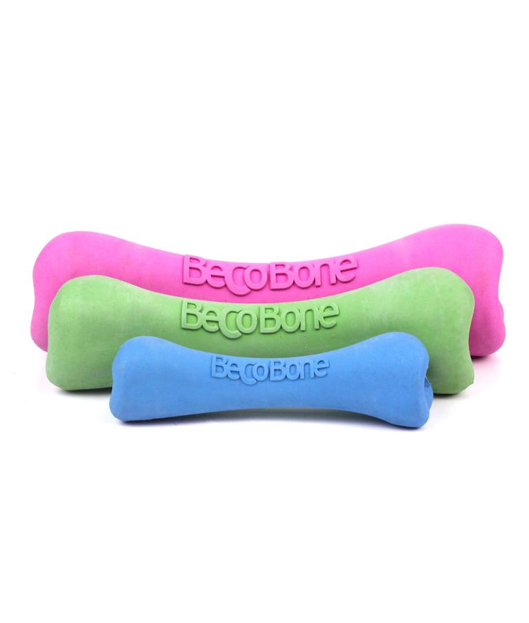 Beco Pets Rubber Treat Bone Dog Toy - Green Small