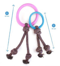 Thumbnail for Beco Pets Hoop on a Rope Dog Toy - Pink Small