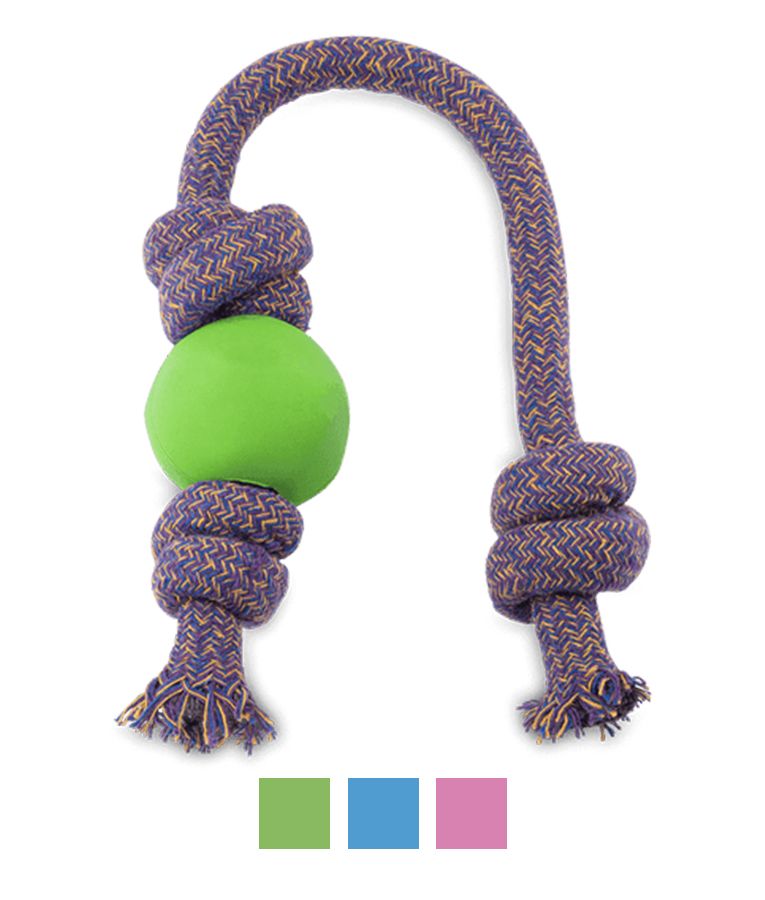 Beco Pets Eco-Friendly Ball on a Rope Dog Toy - Green Small