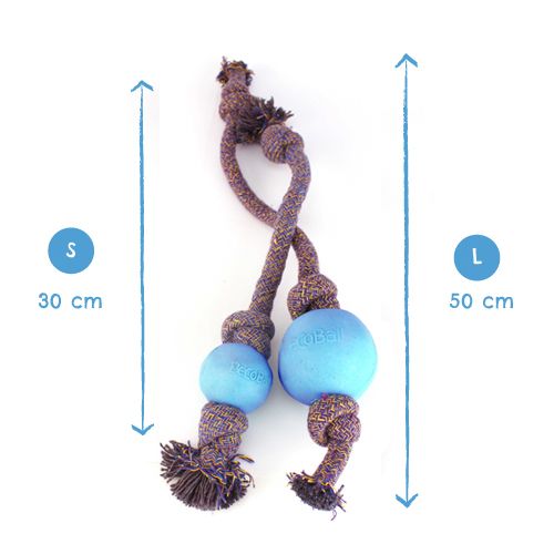Beco Pets Eco-Friendly Ball on a Rope Dog Toy - Blue Small