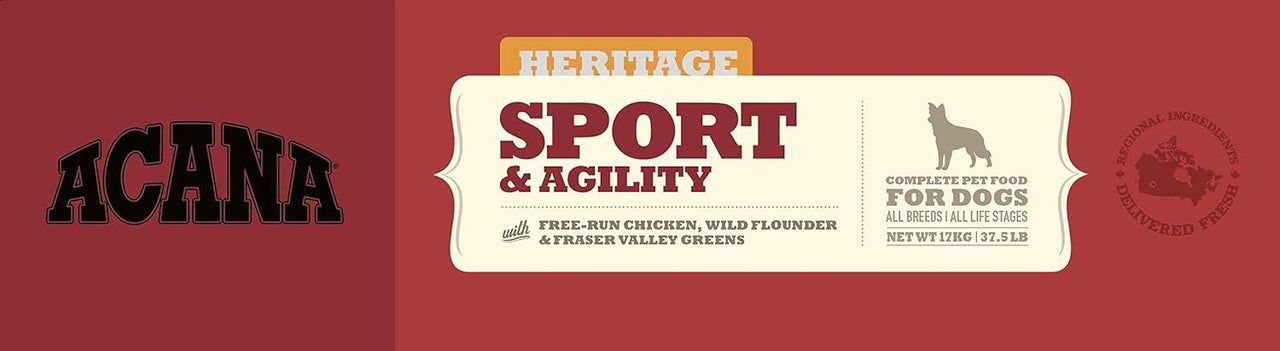 Acana Sport & Agility Recipe Adult Dry Dog Food - 17KG