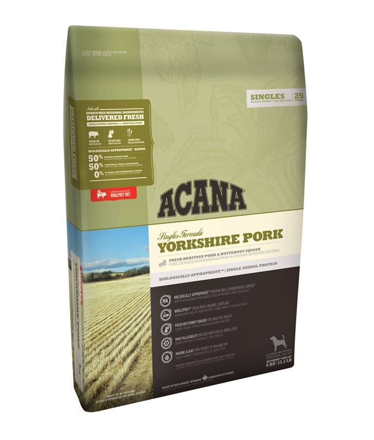 Acana Singles Formula Yorkshire Pork Dry Dog Food - 2kg