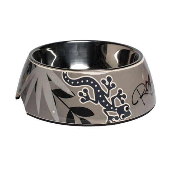 Rogz Silver Gecko Bubble Dog Bowl - 160ML