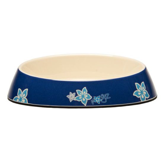 Rogz Fishcake Blue Floral Cat Bowl - BLUE FLORAL OS