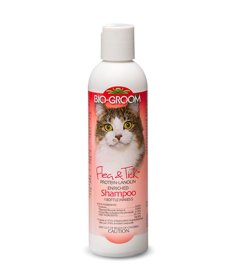 Bio-Groom Flea & Tick Protein-Lanolin Enriched Cat Shampoo 8oz - 8 oz.