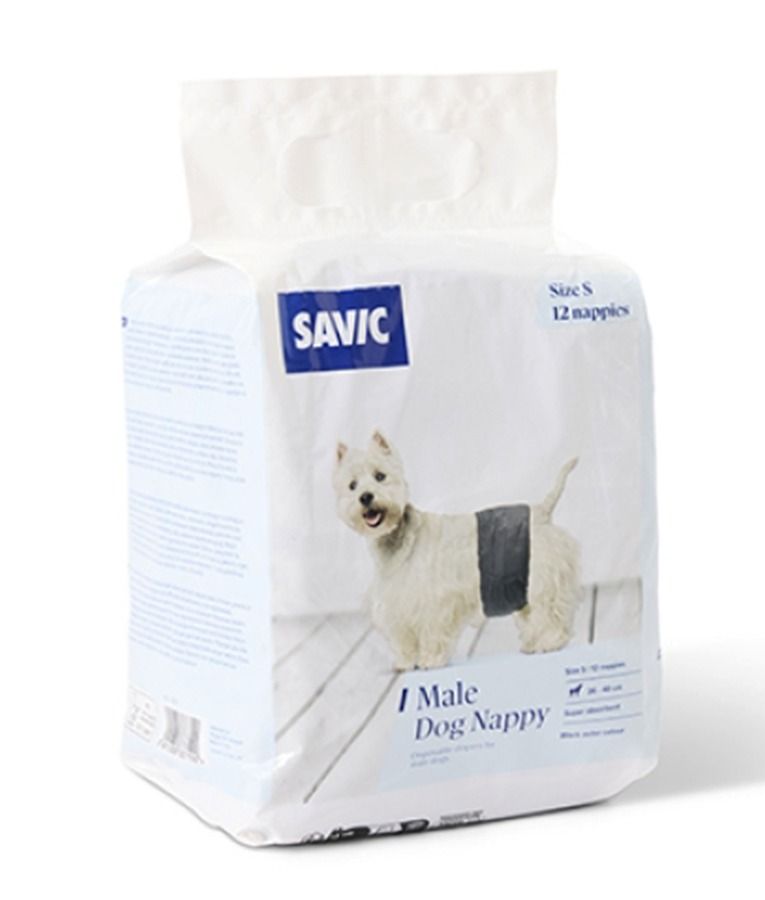 Savic Male Nappy Disposable Dog Diapers 12pcs - Small