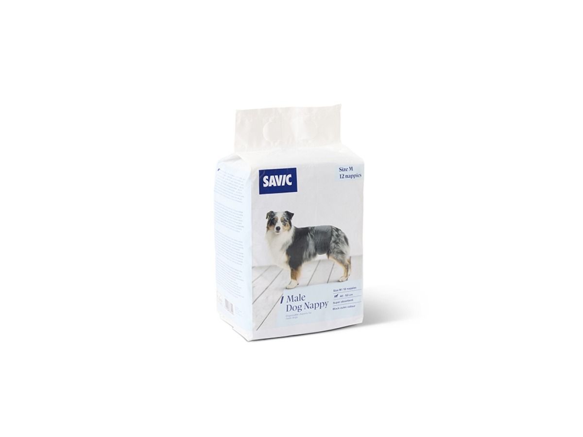 Savic Male Nappy Disposable Dog Diapers 12pcs - Medium