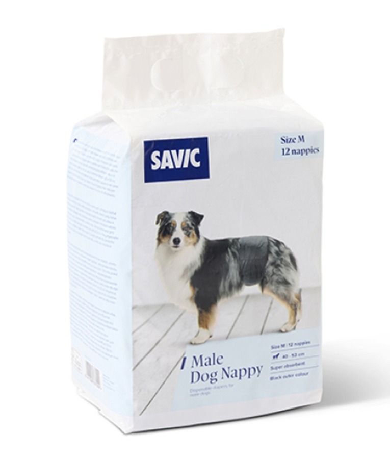 Savic Male Nappy Disposable Dog Diapers 12pcs - Medium