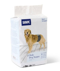 Thumbnail for Savic Male Nappy Disposable Dog Diapers 12pcs - Large