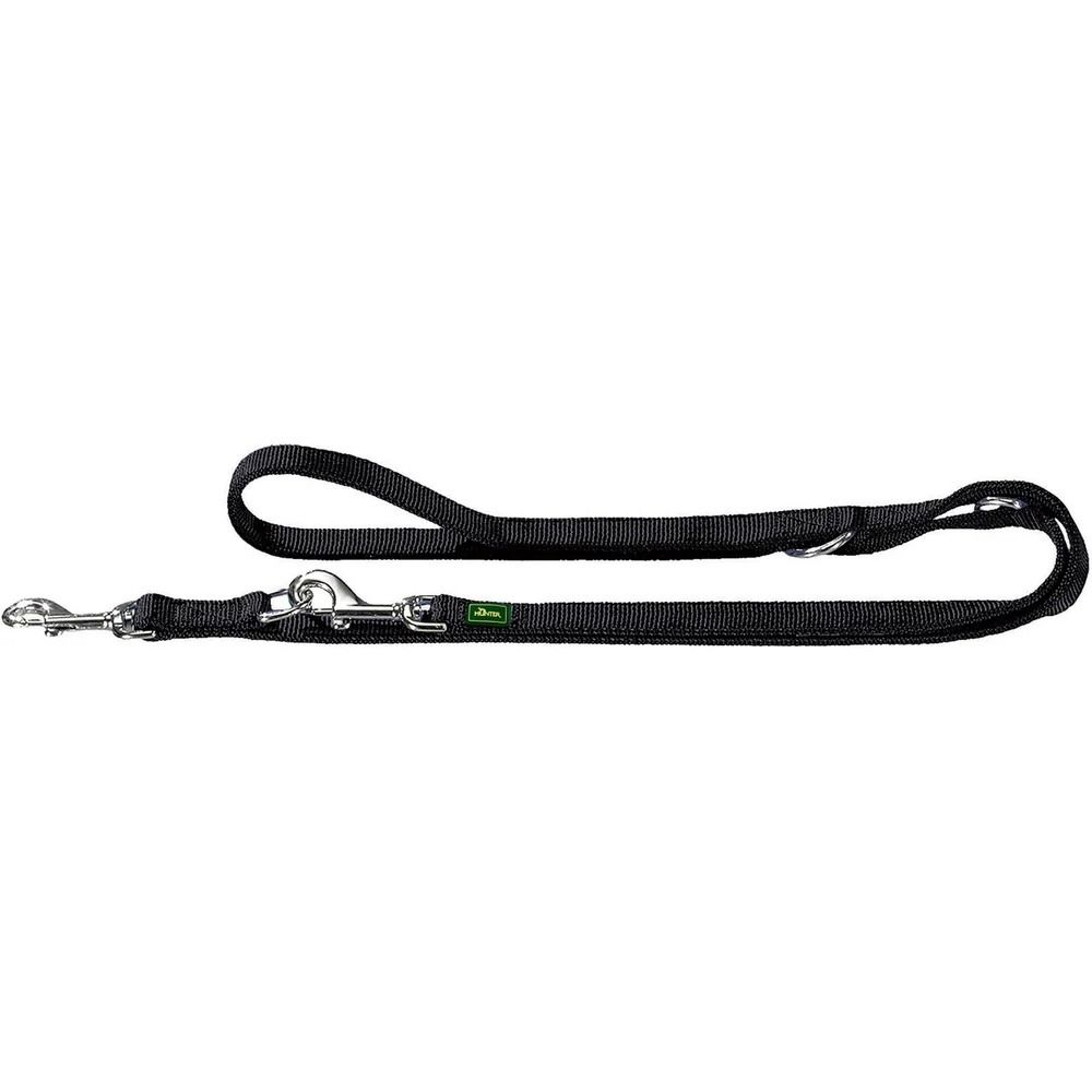 Hunter Double Training Dog Leash - Black 25/200