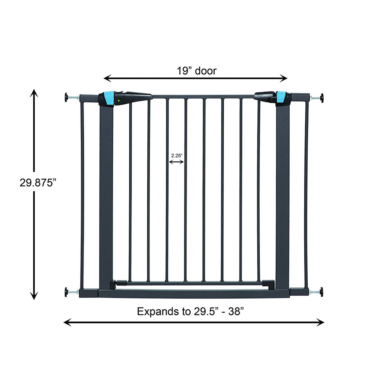 Graphite Glow in the Dark Steel Pet Gate - 39"