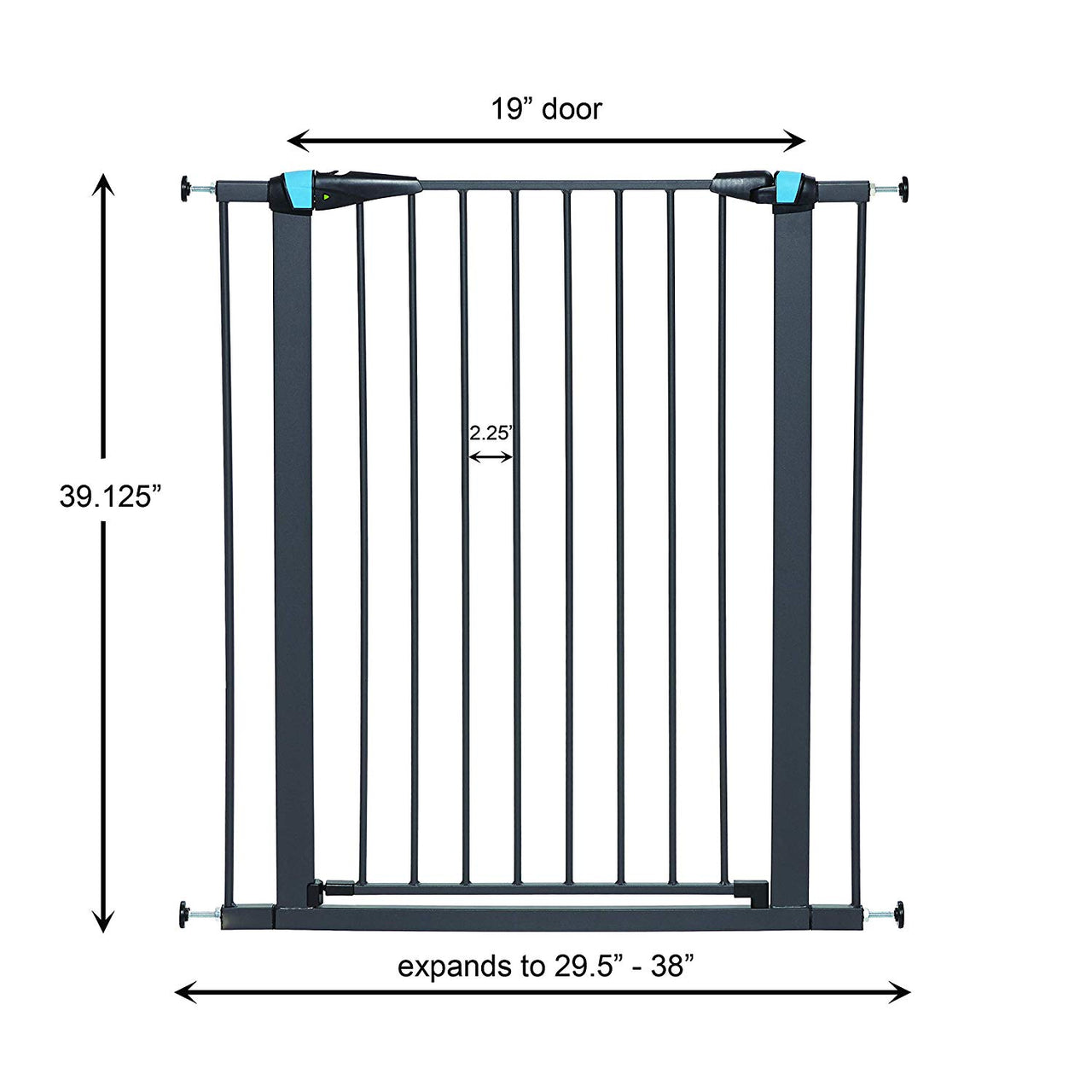 Graphite Glow in the Dark Steel Pet Gate - 39"