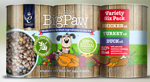 Little BigPaw Variety Pack Adult Wet Dog Food 6x390g -