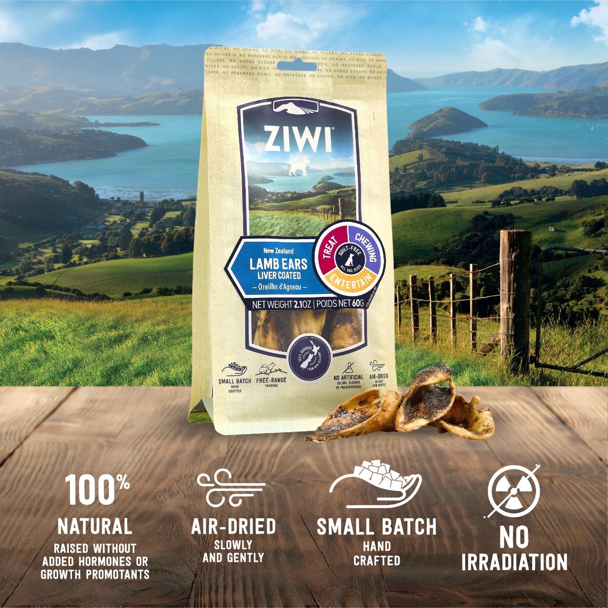 ZIWI Peak Lamb Ears Liver Coated Dog Treats 60g - 60G