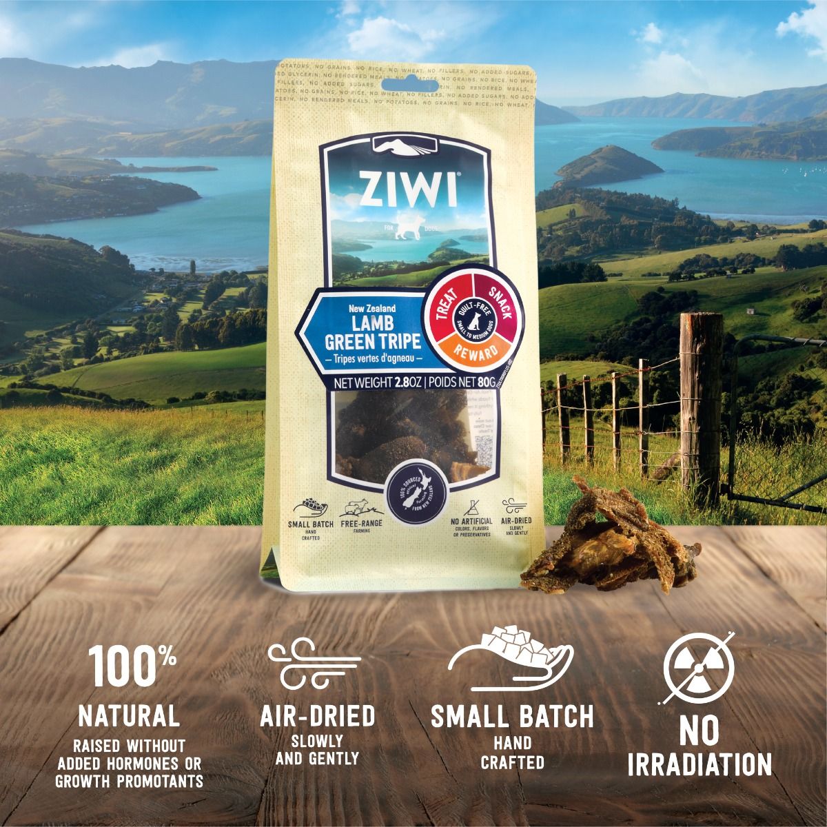 ZIWI Peak Lamb Green Tripe Dog Treats 80g - 80G