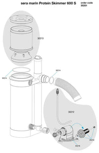 Sera Marine Protein Skimmer[Model - 600HO, Capacity - 600L]
