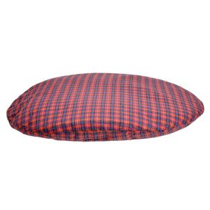 Flamingo Cushion Luna Checked Dog Bed Red - 70CM