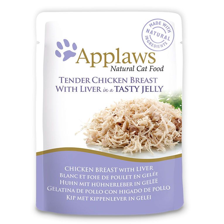 Applaws Chicken with Liver in Jelly Adult Wet Cat Food 70g Pouch - 70G