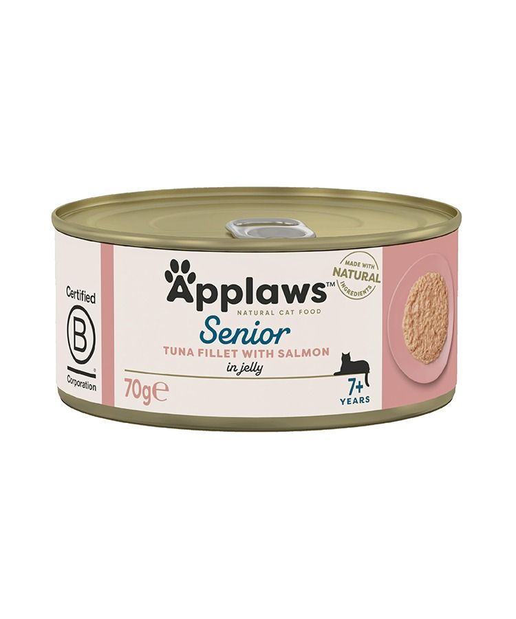 Applaws Tuna with Salmon in Jelly Senior Wet Cat Food 70g Tin - 70G