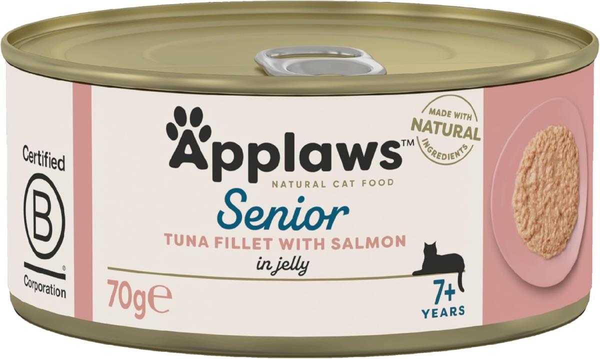 APPLAWS CAT SENIOR TUNA W/SALMON IN JELLY TIN (70G-NA)