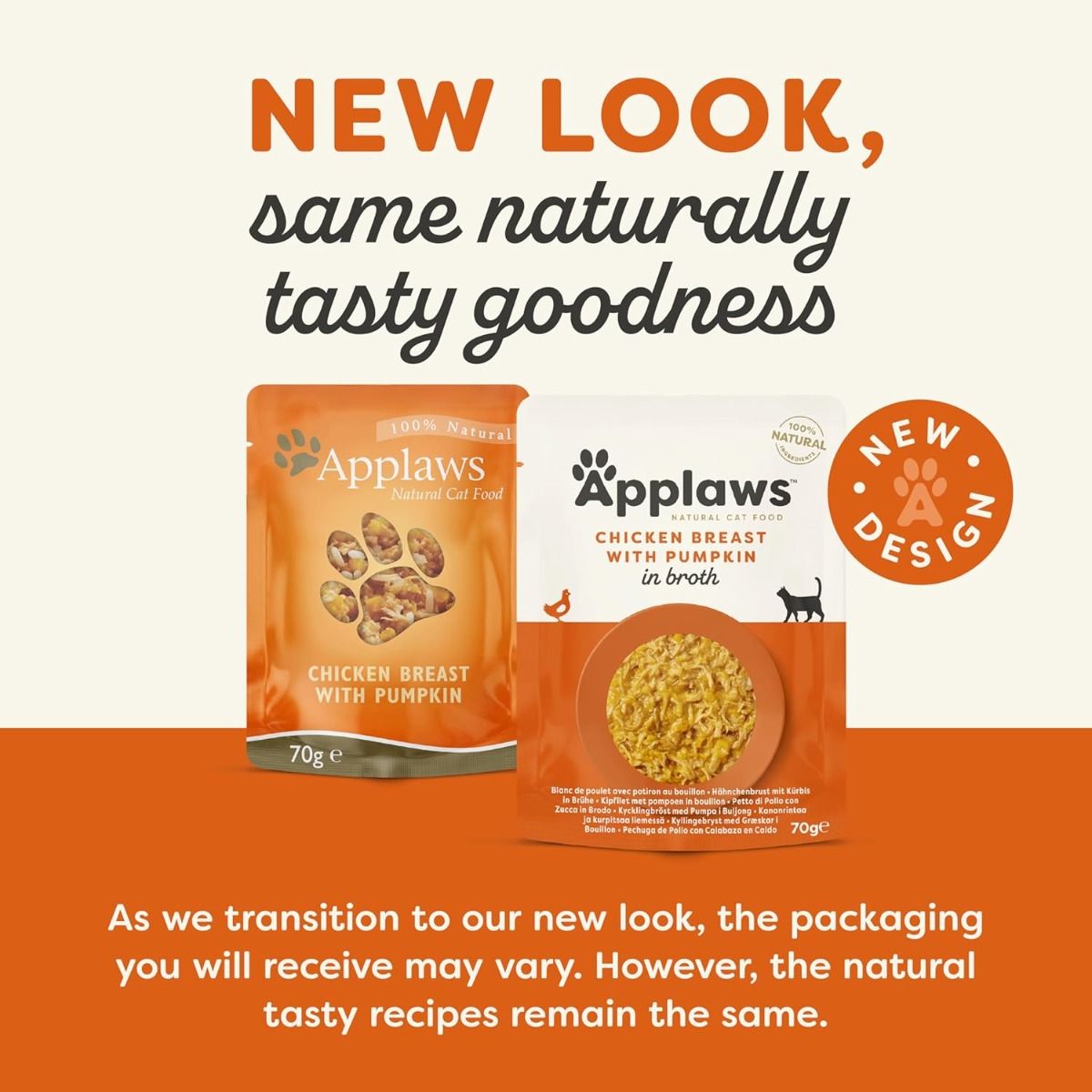 Applaws Chicken with Pumpkin in Broth Wet Cat Food 70g Pouch - 70G