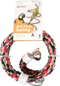 Thumbnail for Flamingo Twister Perch Cotton Bird Twist Swing - Medium
